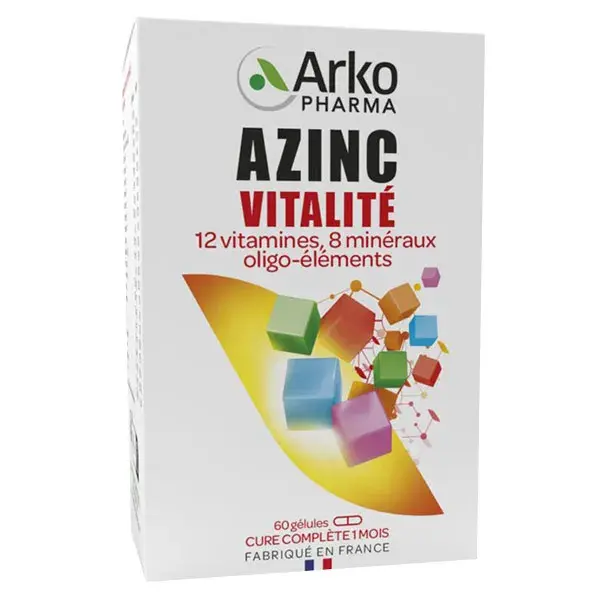 Arkopharma Azinc Vitaminas C e E Zinco para Vitalidade Adulta 60 cápsulas
