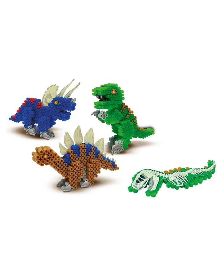 Bügelperlen-Set 3D-DINOSAURIER mit Zubehör