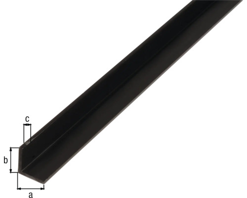 PVC hoekprofiel, zwart, 20x20x1 mm, 2,6 m
