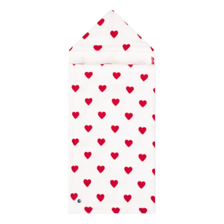 Petit Bateau Cape de Bain Louina Cœurs | Blanc
