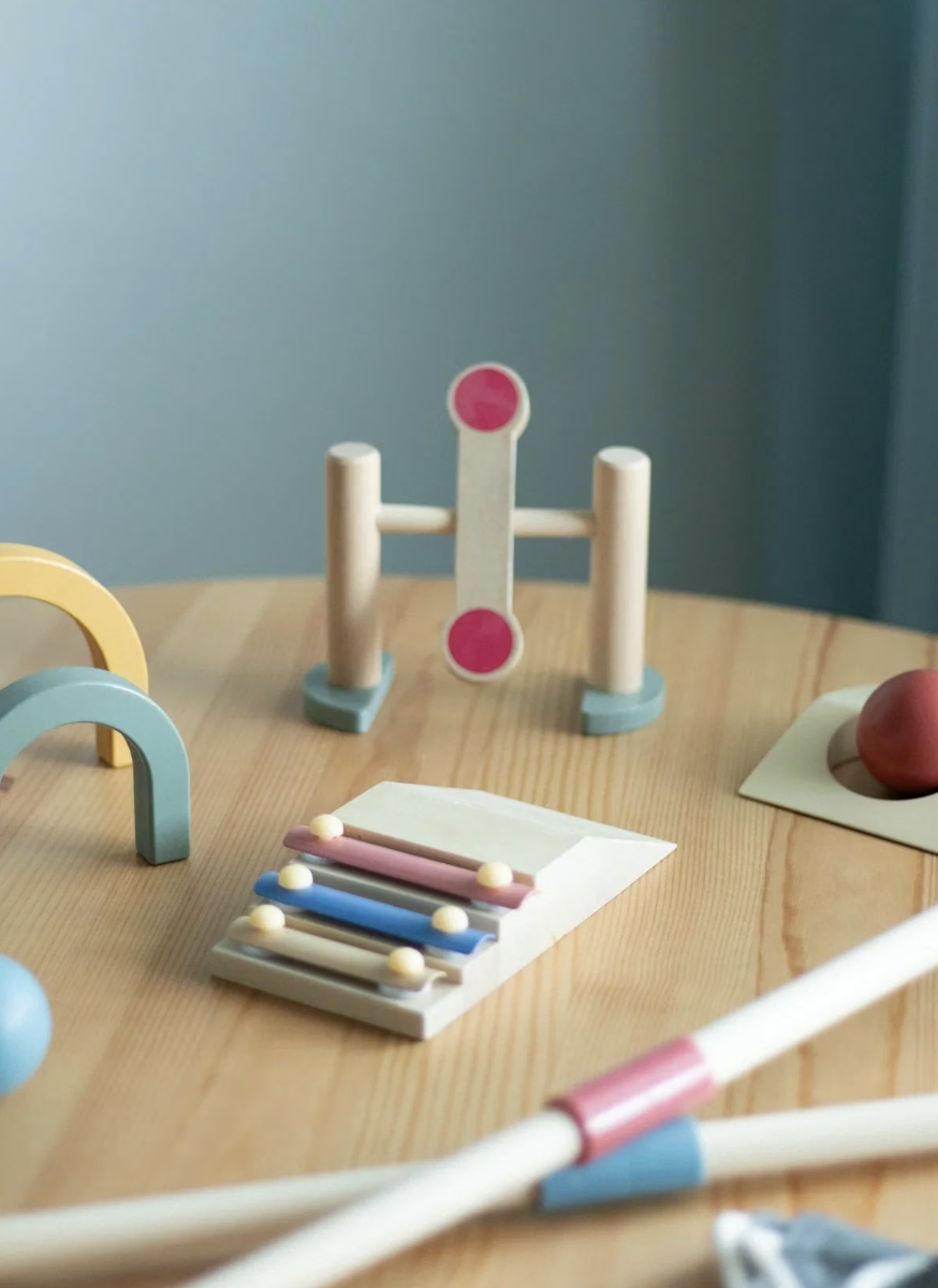 (11-tlg. Set) Holz Kinder Minigolf Spielzeug Zubehör Lern Spielset (UM1353) - Bunt
