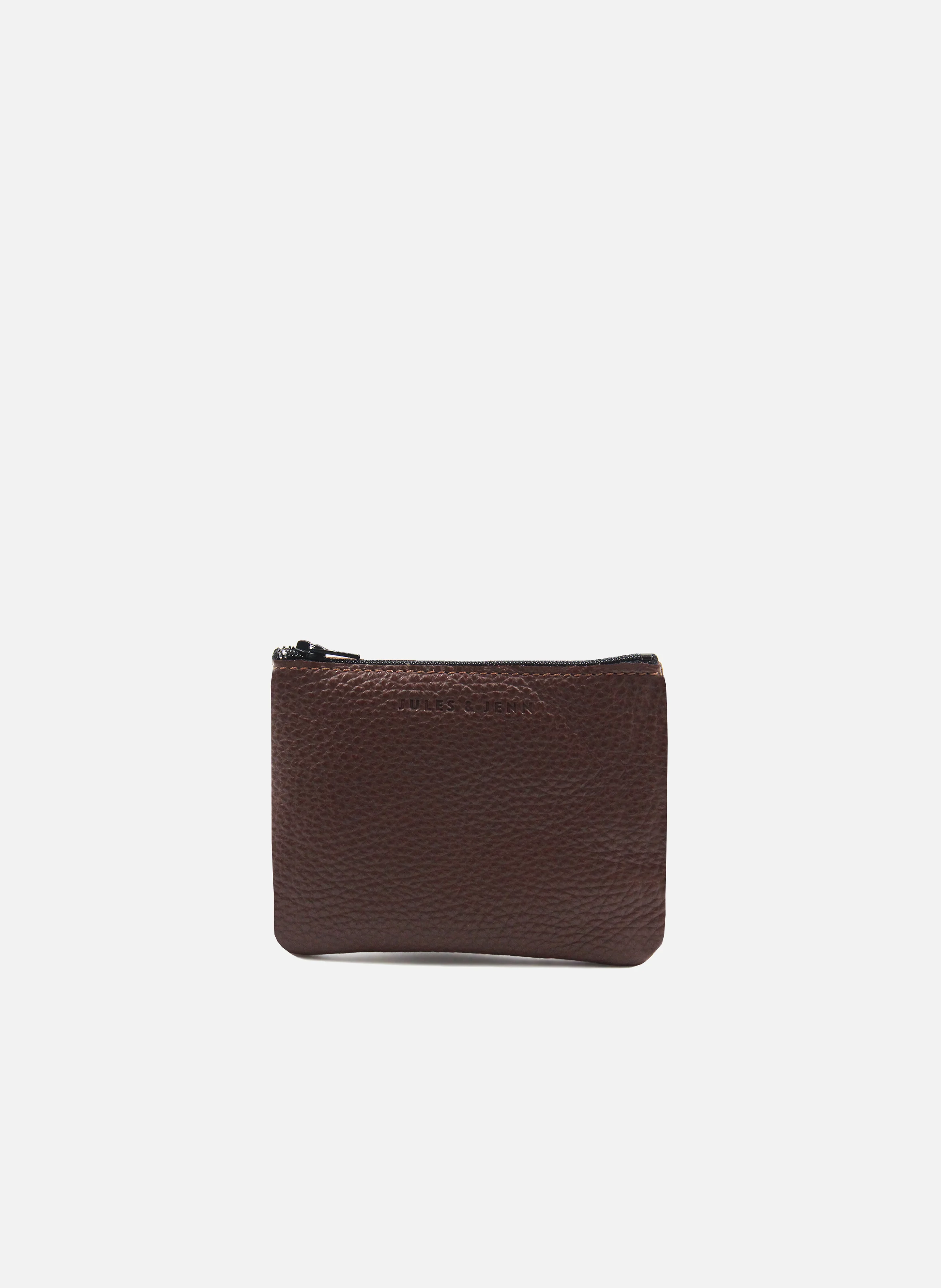 Pochette petit modèle cuir grainé | Marron