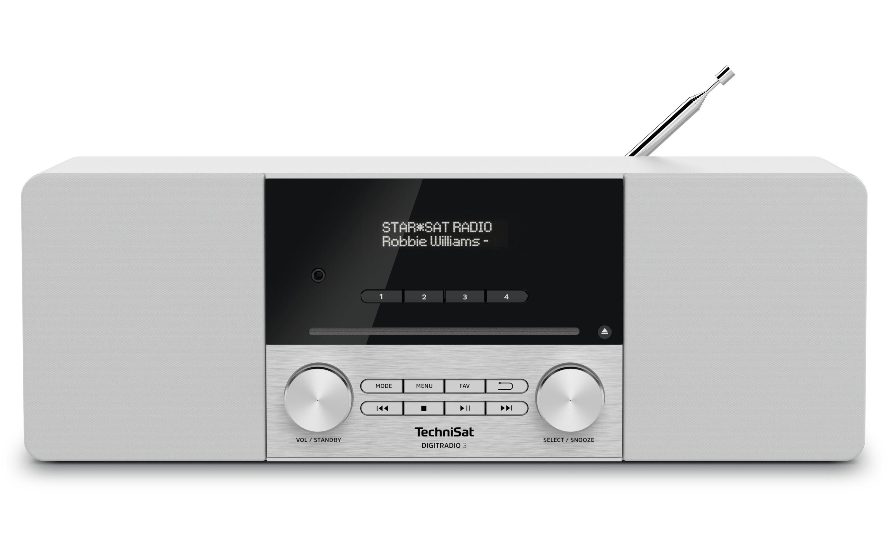 DigitRadio 3 Weiss<br>DAB+/UKW/CD-Stereoradio mit Bluetooth-Audiostreaming