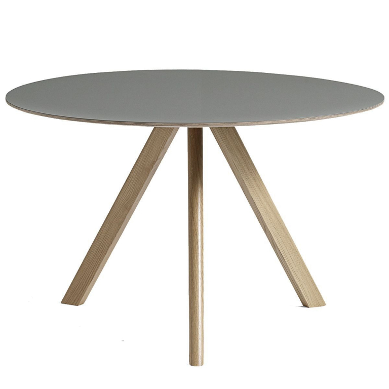 Hay Copenhague CPH20 tafel 120, gelakt eiken, grijs linoleum