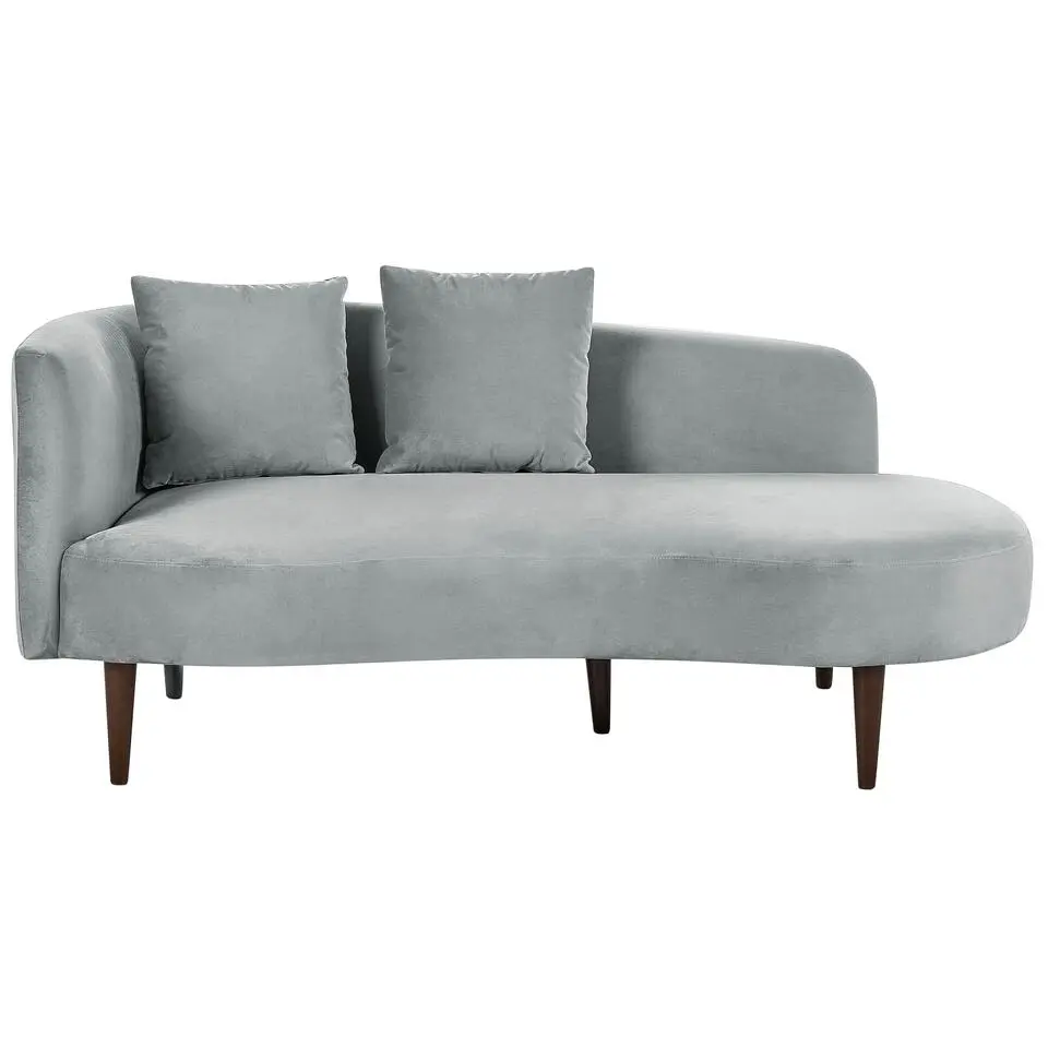 CHAUMONT - Chaise longue - Lichtgrijs - Linkerzijde - Fluweel