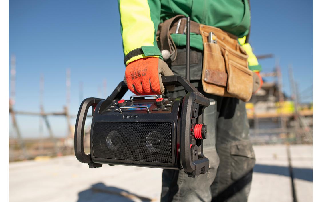 Baustellenradio ROCKPRO Schwarz<br>Vielseitiges Baustellenradio mit besten technischen Voraussetzungen