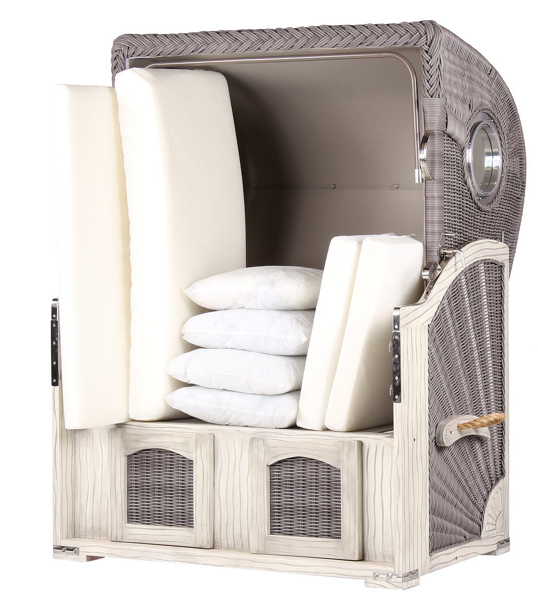 Rantum strandstoel mahonie gewassen grijs PE koboo grijs design 537