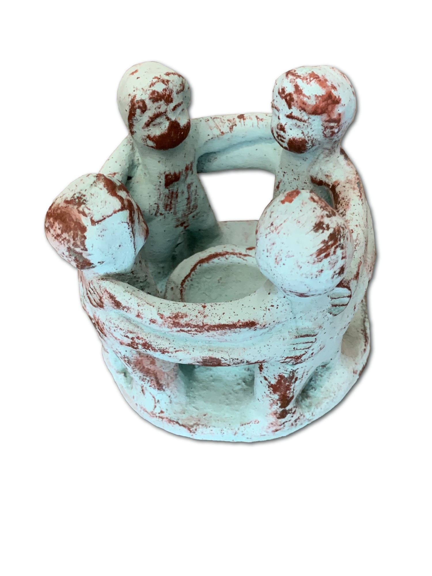 Kerzenhalter 'Friendship 4', vintage grün, Ø 12 cm, H 12 cm von fischer's lagerhaus