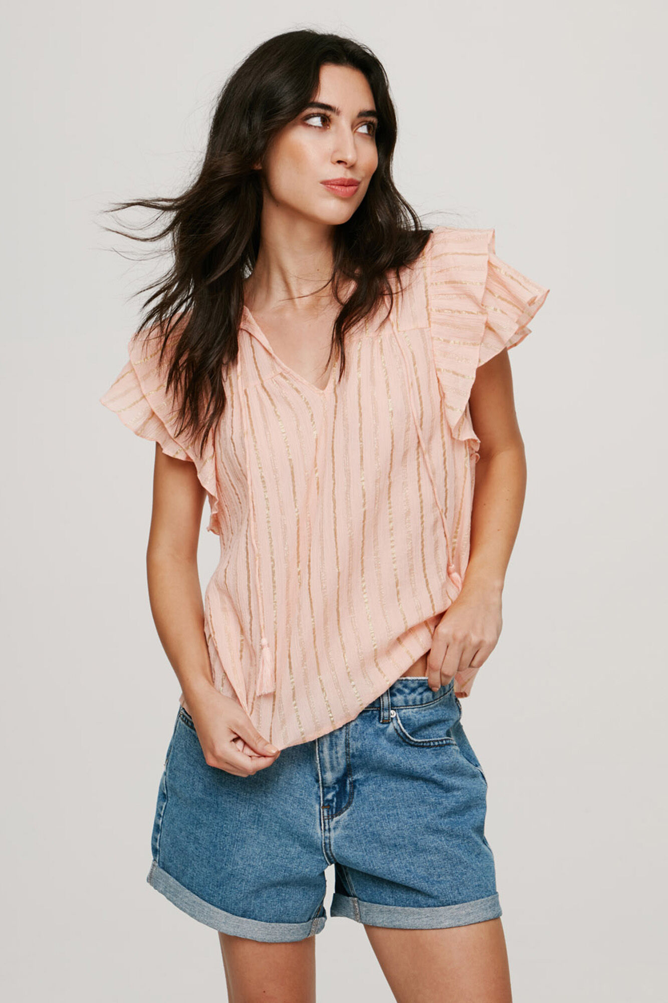 Blusa curta estilo mangá voadora - Rosa