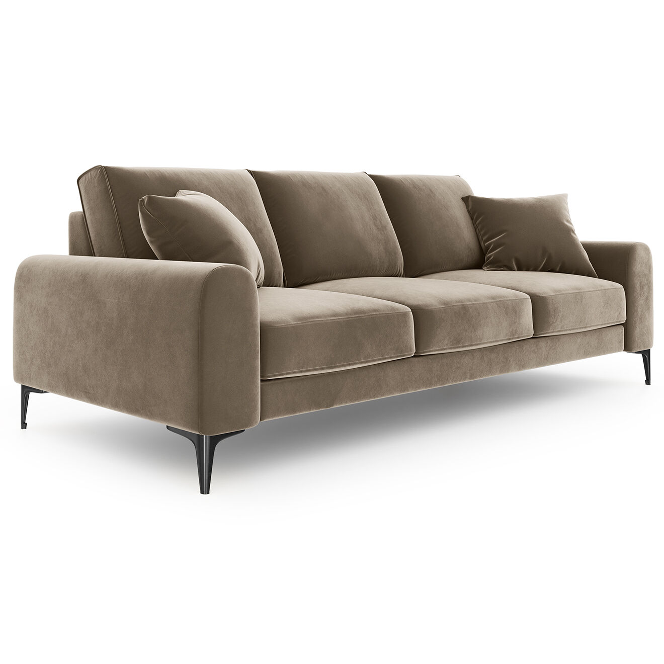 Mazzini Sofas Canapé Velours Madara beige - 222x102x90 cm