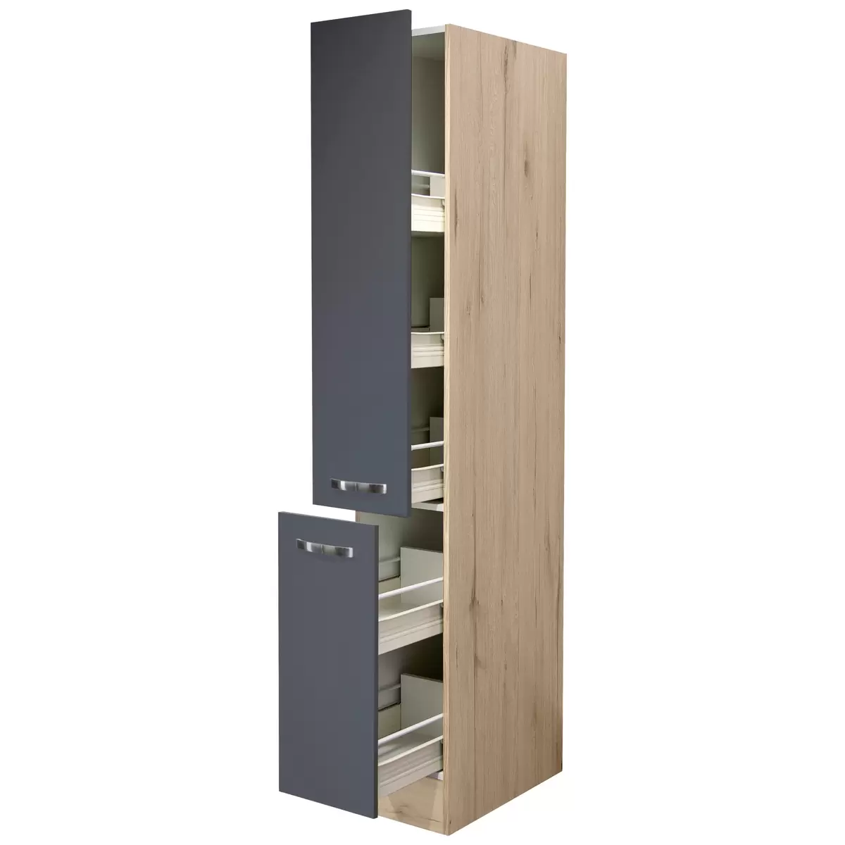 Apothekerschrank Shadow grau,Eiche