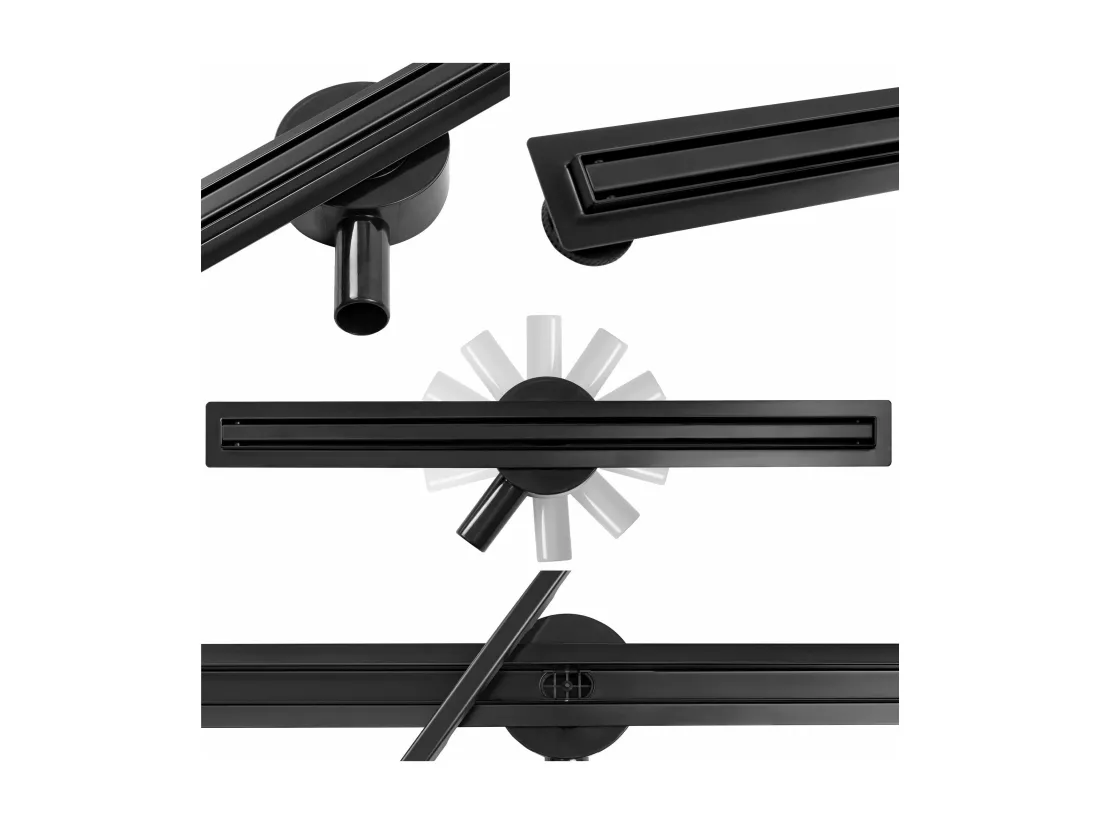 Drain Linéaire Rea Eco360 Slim 80 Black