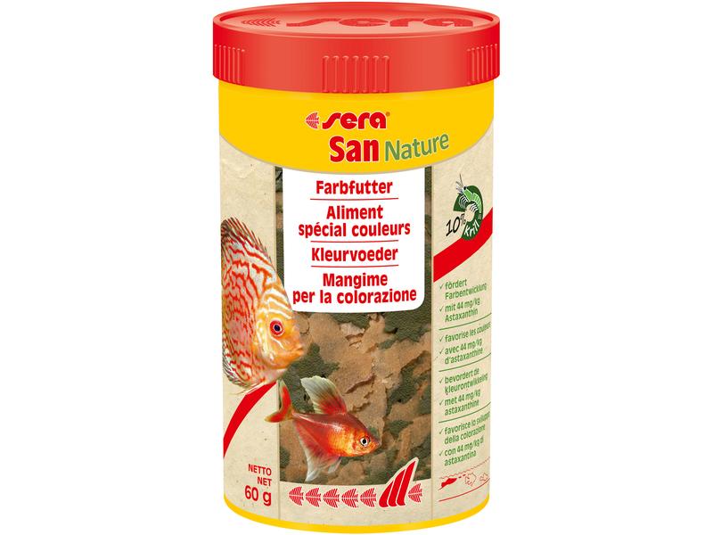 sera San Nature, 250 ml, 60g Alleinfuttermittel für alle Zierfische