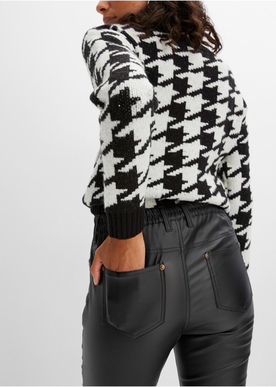 Pantalon extensible enduit avec taille confortable, Skinny
