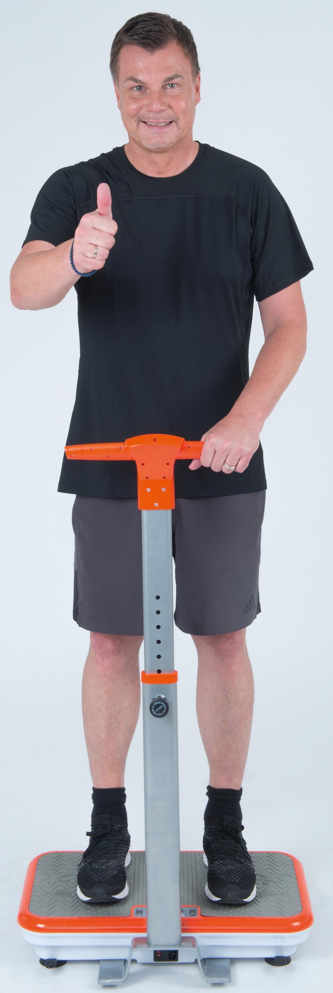 MediaShop Vibrationsplatte »VIBROSHAPER« 200 W 3 Intensitätsstufen Set, mit Trainingsbändern,  mit abnehmbarer Haltestange