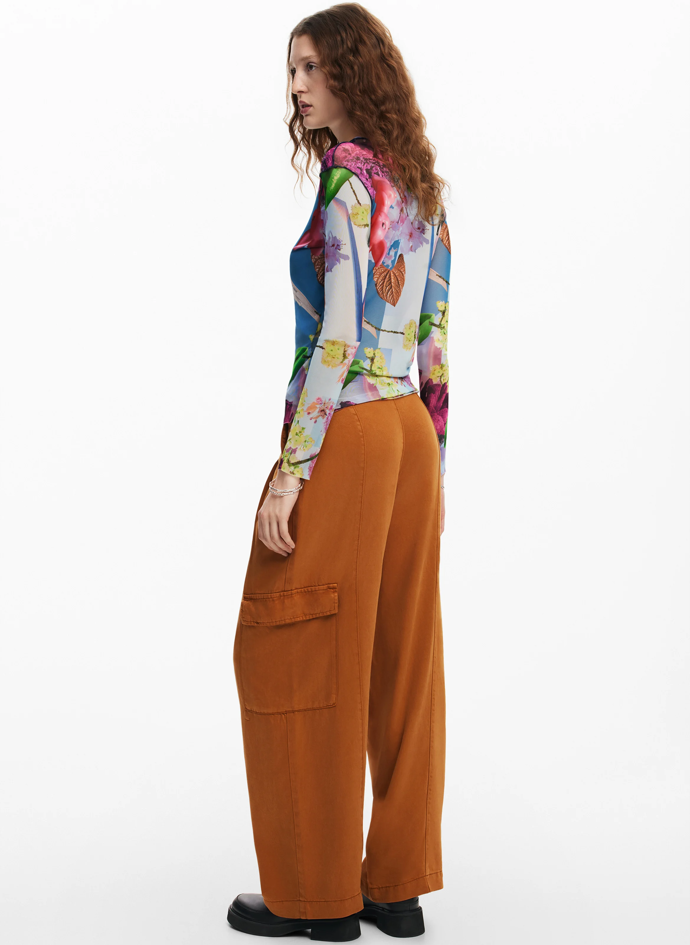 Tee-shirt col rond imprimé | Multicolore