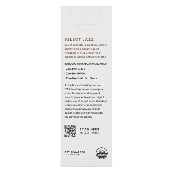 DAddario Woodwinds Organic Sel. Jazz Unf. BAR 3M