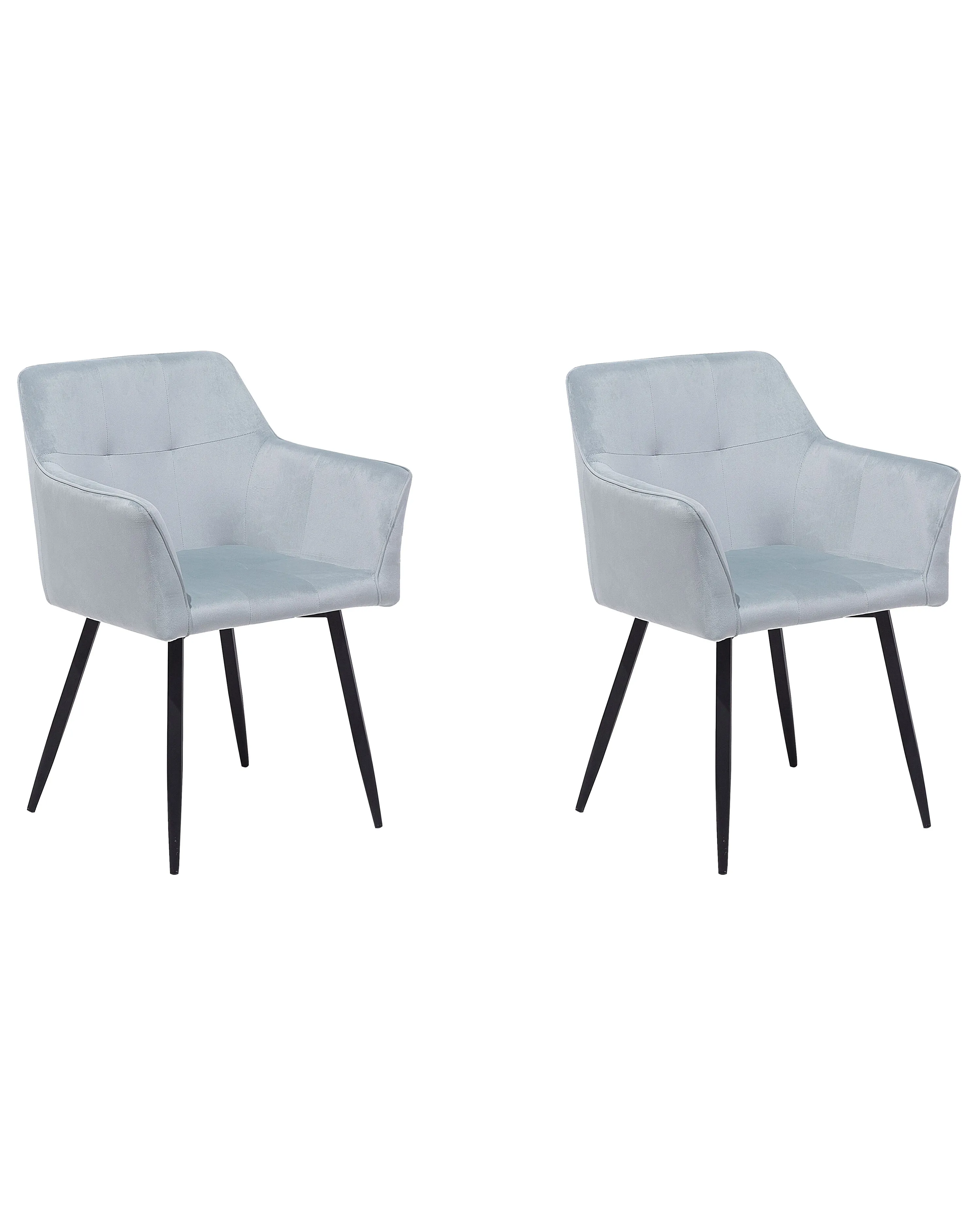 Set van 2 eetkamerstoelen JASMIN Fluweel Lichtgrijs