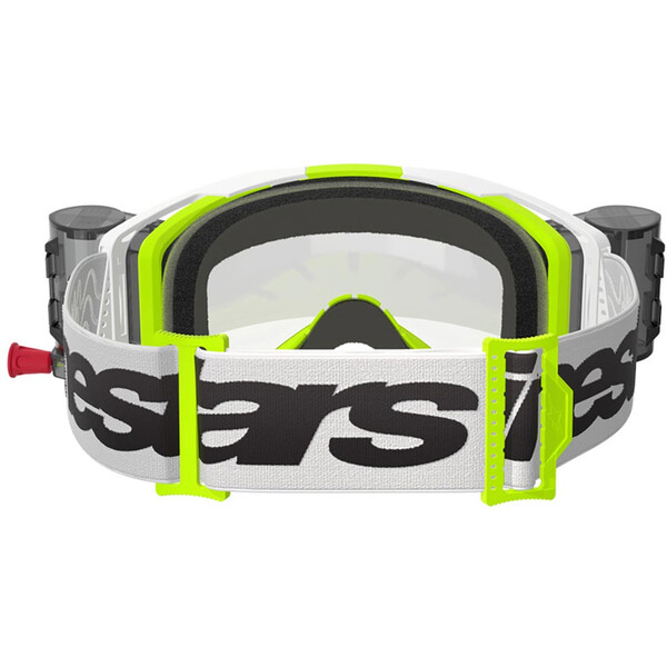 Alpinestars - Masque Vision 8 Wordmark Roll-Off Blanc / Noir / Jaune fluo / Transparent