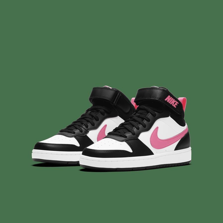 Nike Court Borough Mid 2 Big Kids' BLACK/SUNSET PULSE-WHITE