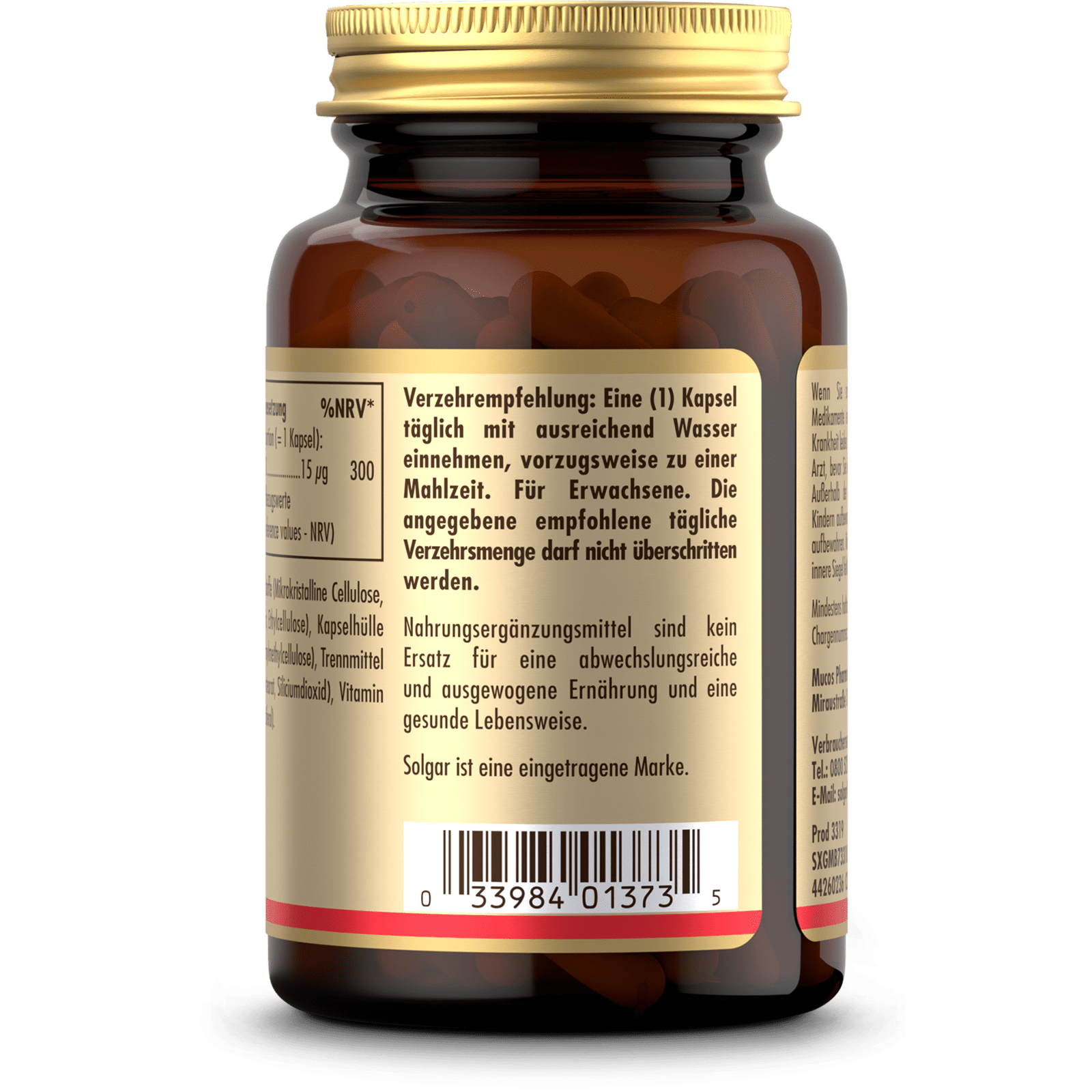 Vitamin D3 600 IU (120 Kapseln)