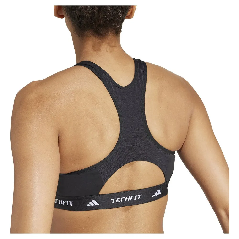 Sutiã esportivo adidas Techfit de gola alta, suporte médio