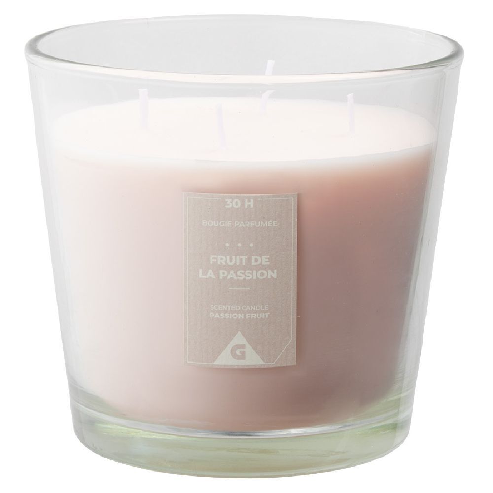 Bougie parfumée dans verre senteur fruit de la passion H12,5cm 30H