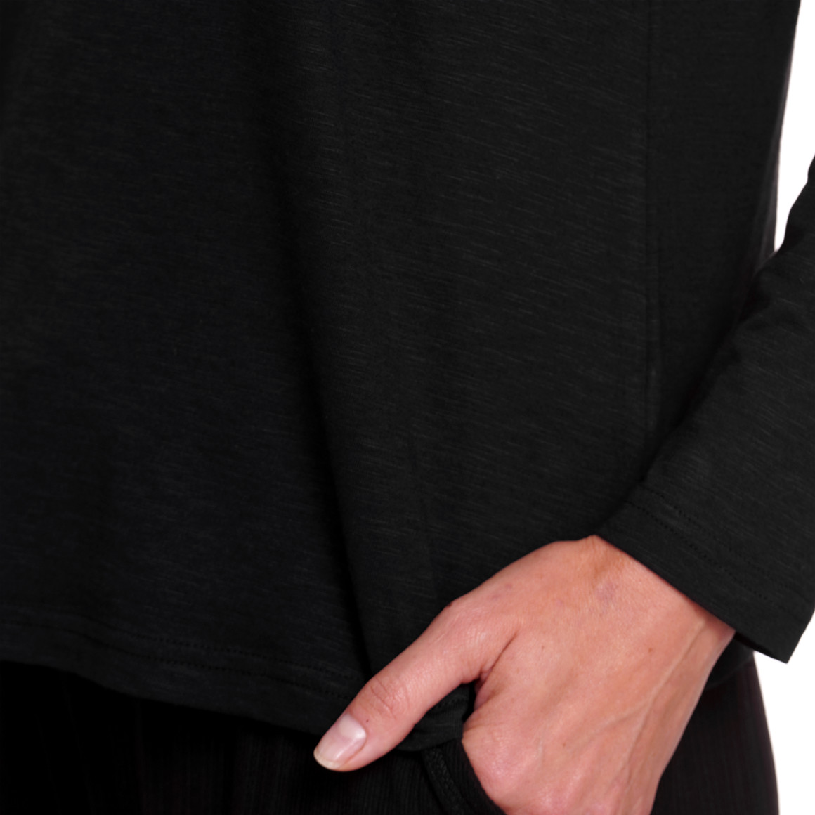Gina Benotti Damen Langarmshirt aus Flammgarn schwarz
