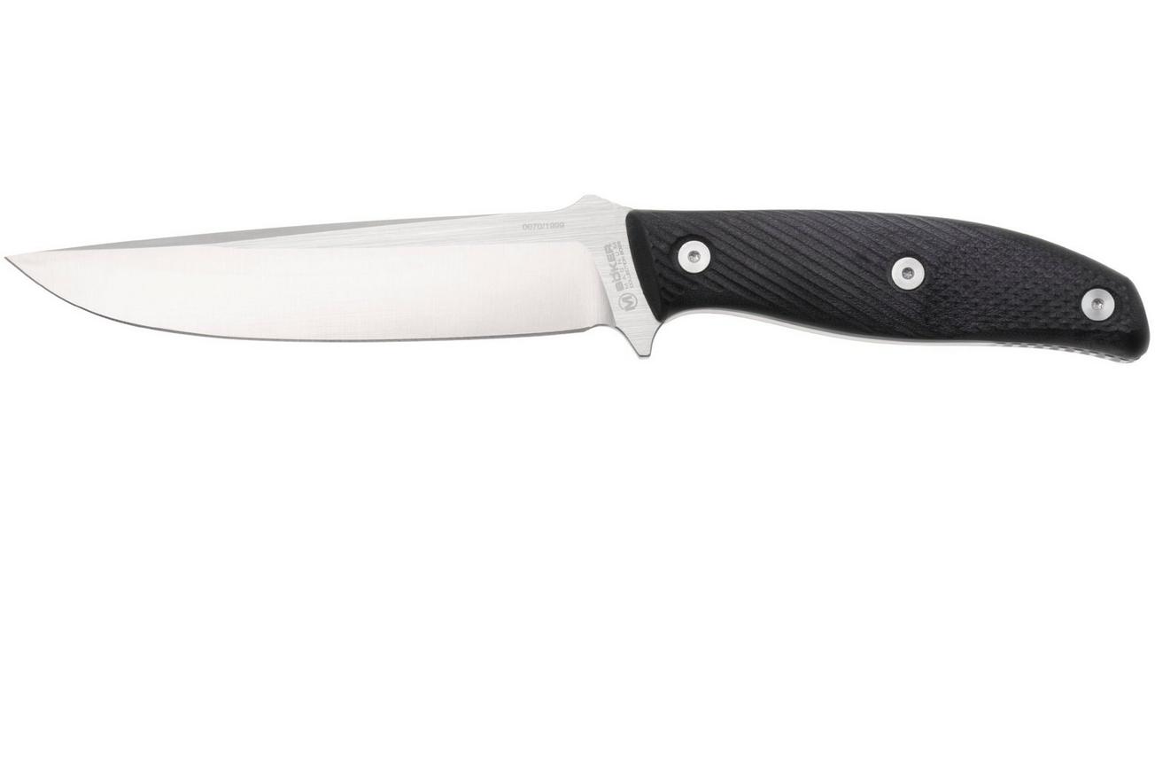 Böker Magnum Collection 2025 02MAG2025 Satin BKR-10, Textured Black G10, Limited Edition vaststaand mes
