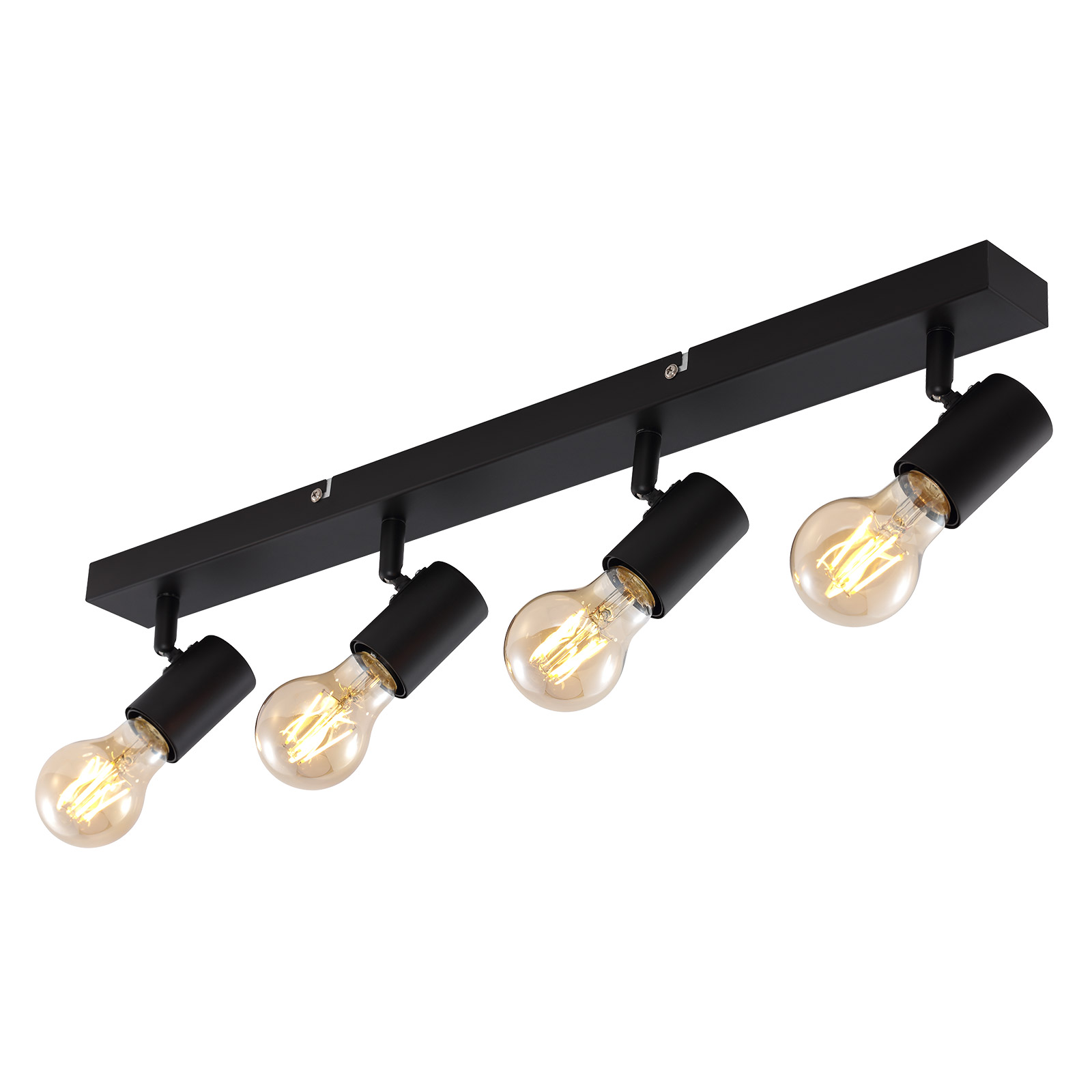 LAMPURA Spotbalken - schwarz - Metall - 4-flammig