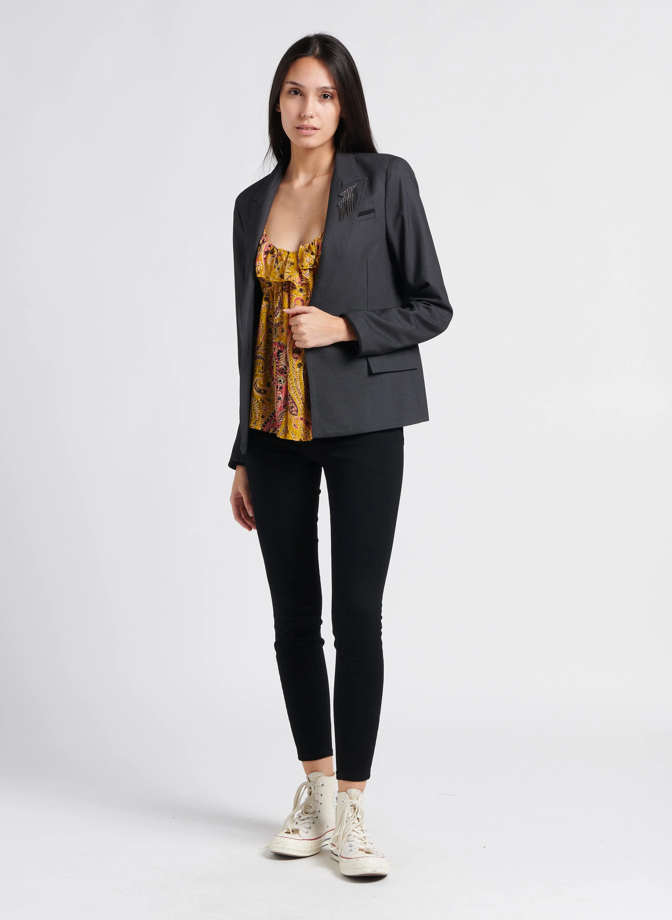 Jean slim taille haute | Noir