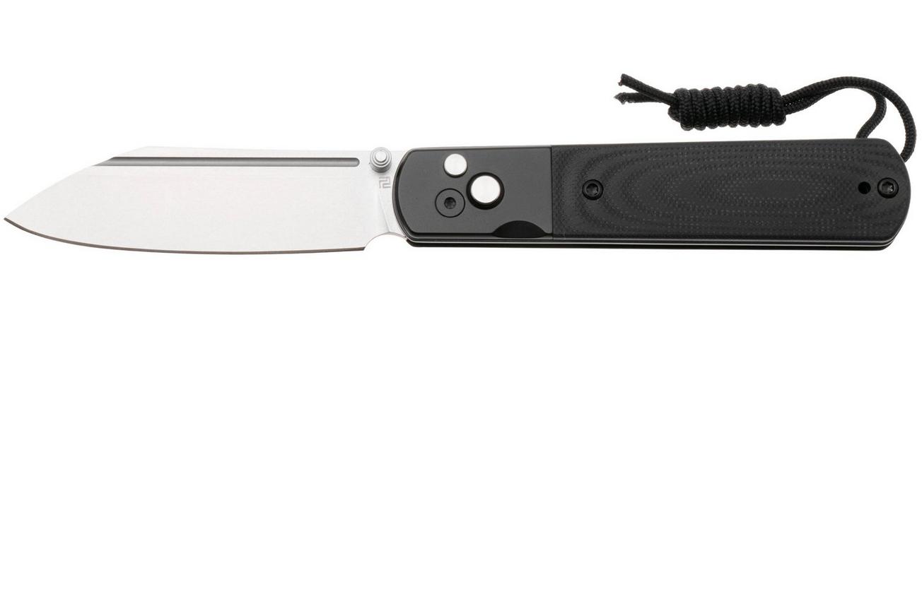 Artisan Cutlery Holm 1875P-BK, Stonewashed AR-RPM9, Black PVD Steel, Black G10 Inlay zakmes