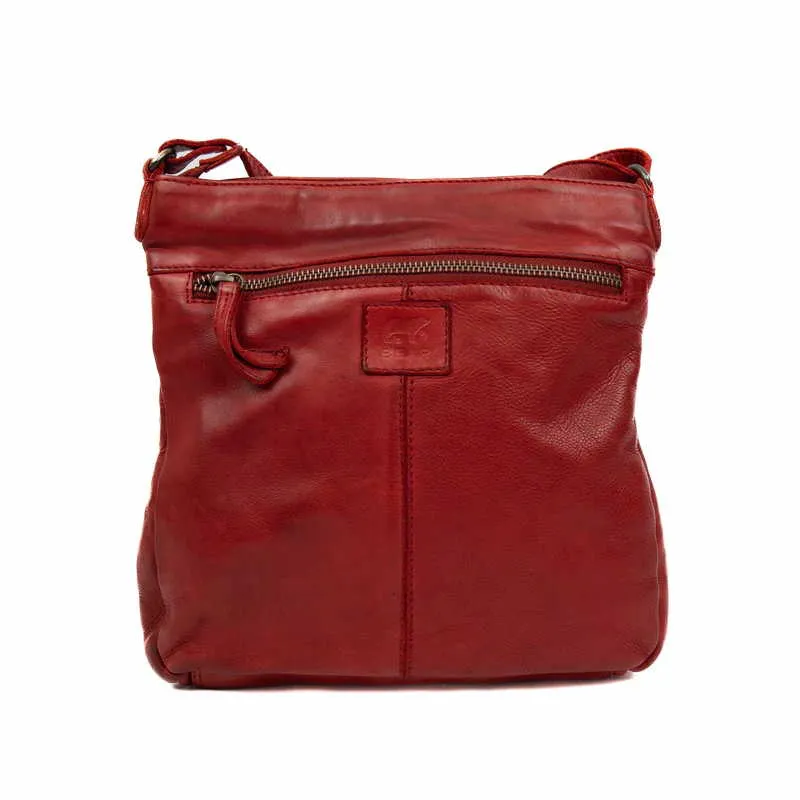 BEAR DESIGN Umhängetasche Rot Leder