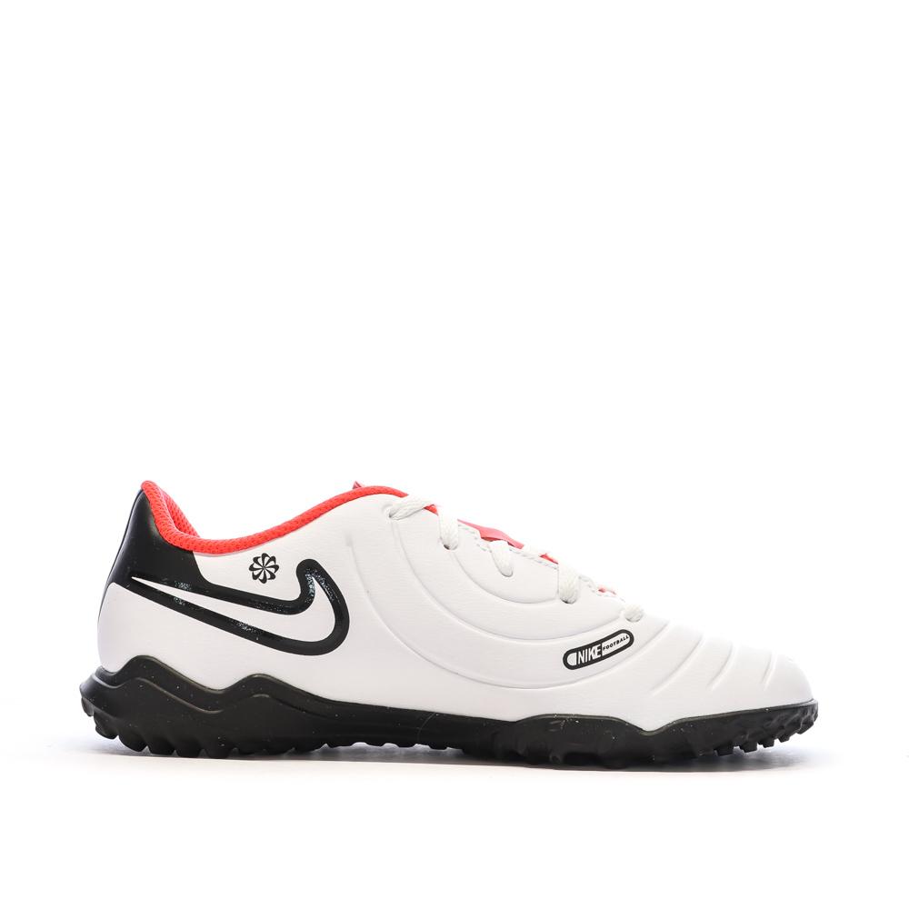 Nike Chaussures de Foot Blanc/Rouge Junior Nike Legend 10 Club TF