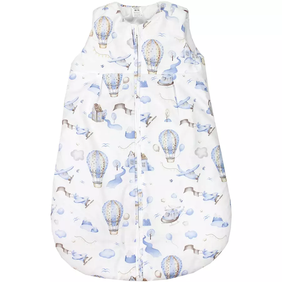TupTam Baby Ganzjahres Schlafsack ohne Ärmel wattiert blaugrau