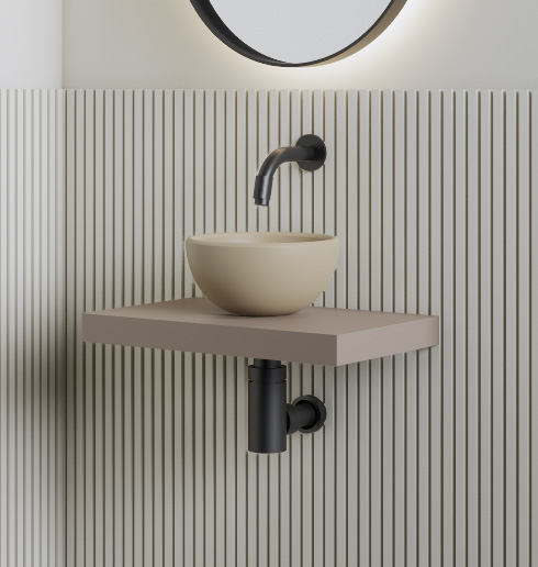 Gliss Design Leto fonteinplank 40x25cm taupe