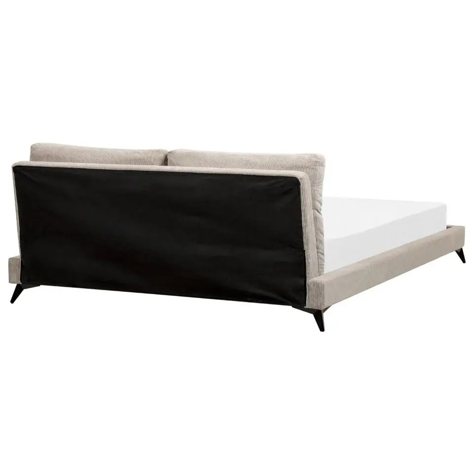MELLE - Tweepersoonsbed - Taupe - 180 x 200 cm - Corduroy