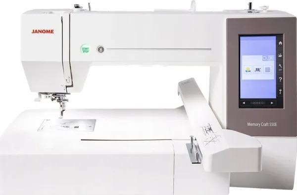 Janome Memory Craft 550E, Hvid, Automatisk symaskine, Syning, LCD, Berøring, USB