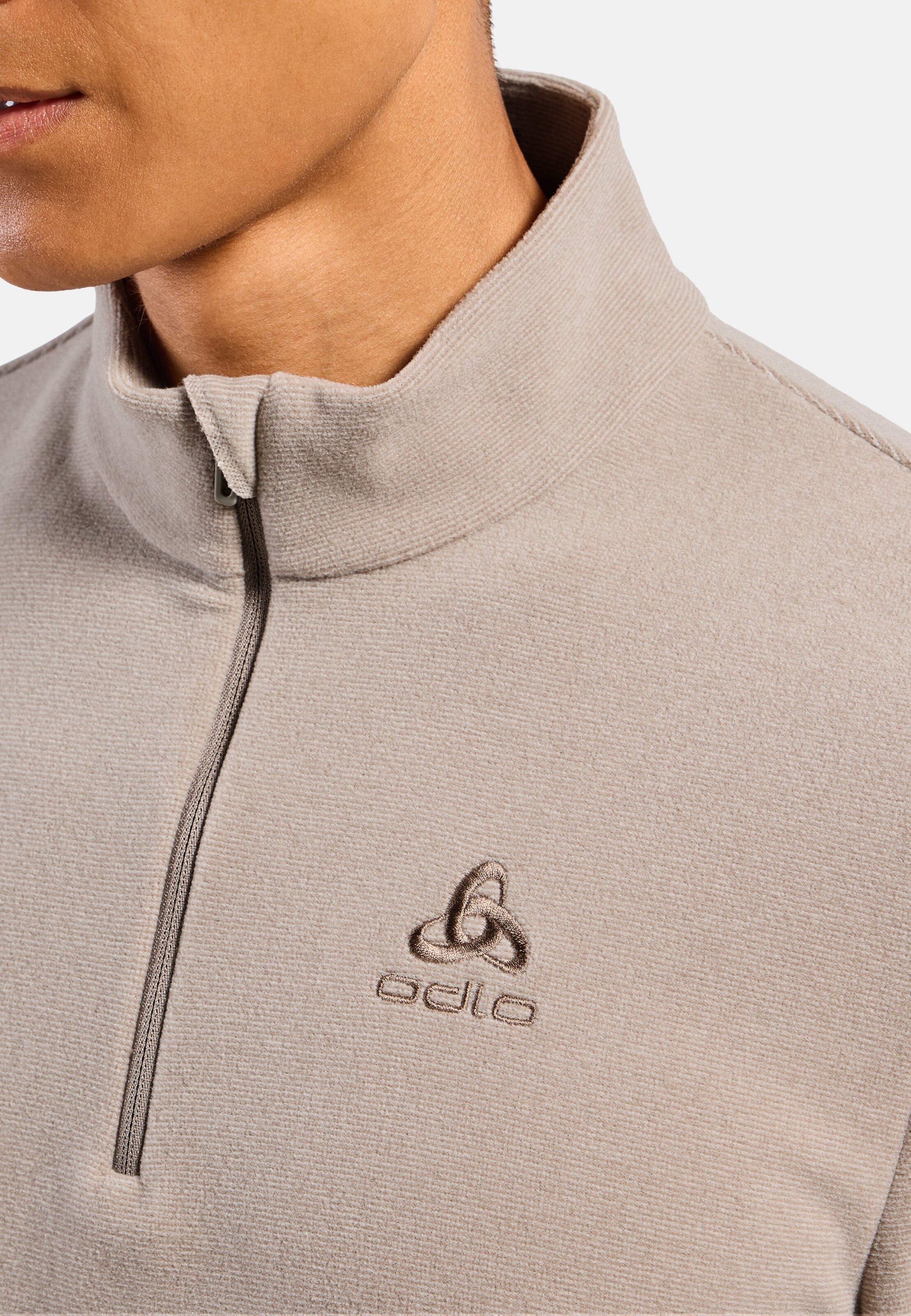 Herren Roy Mid Layer mit Halbreißverschluss in cinder - silver cloud