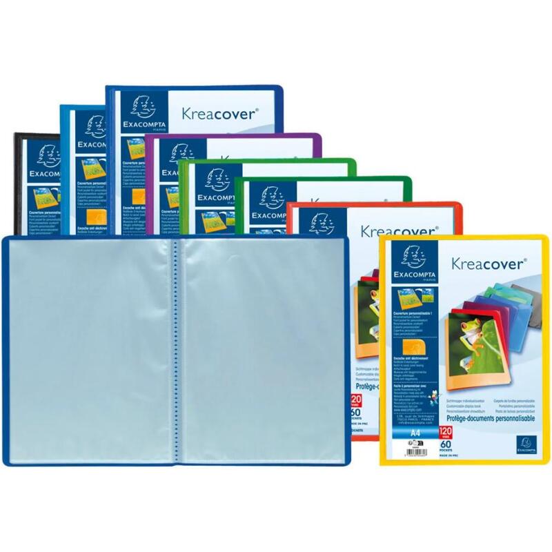 Protège-documents polypropylène semi rigide Kreacover® Opaque 60 pochettes - 120 vues - A4
