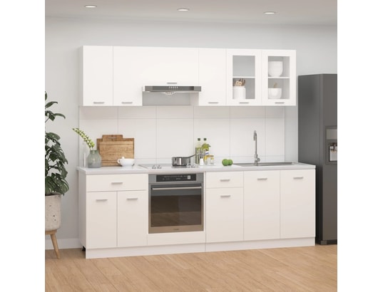 VIDAXL - Mobilier de cuisine Ensemble de meubles de cuisine 8 pcs blanc aggloméré