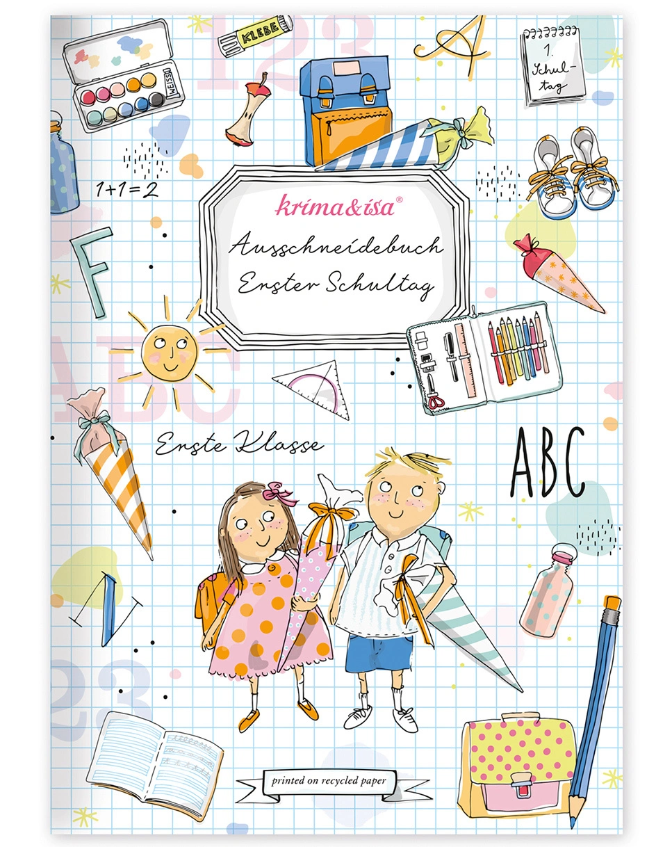 Ausschneidebuch ERSTER SCHULTAG in bunt