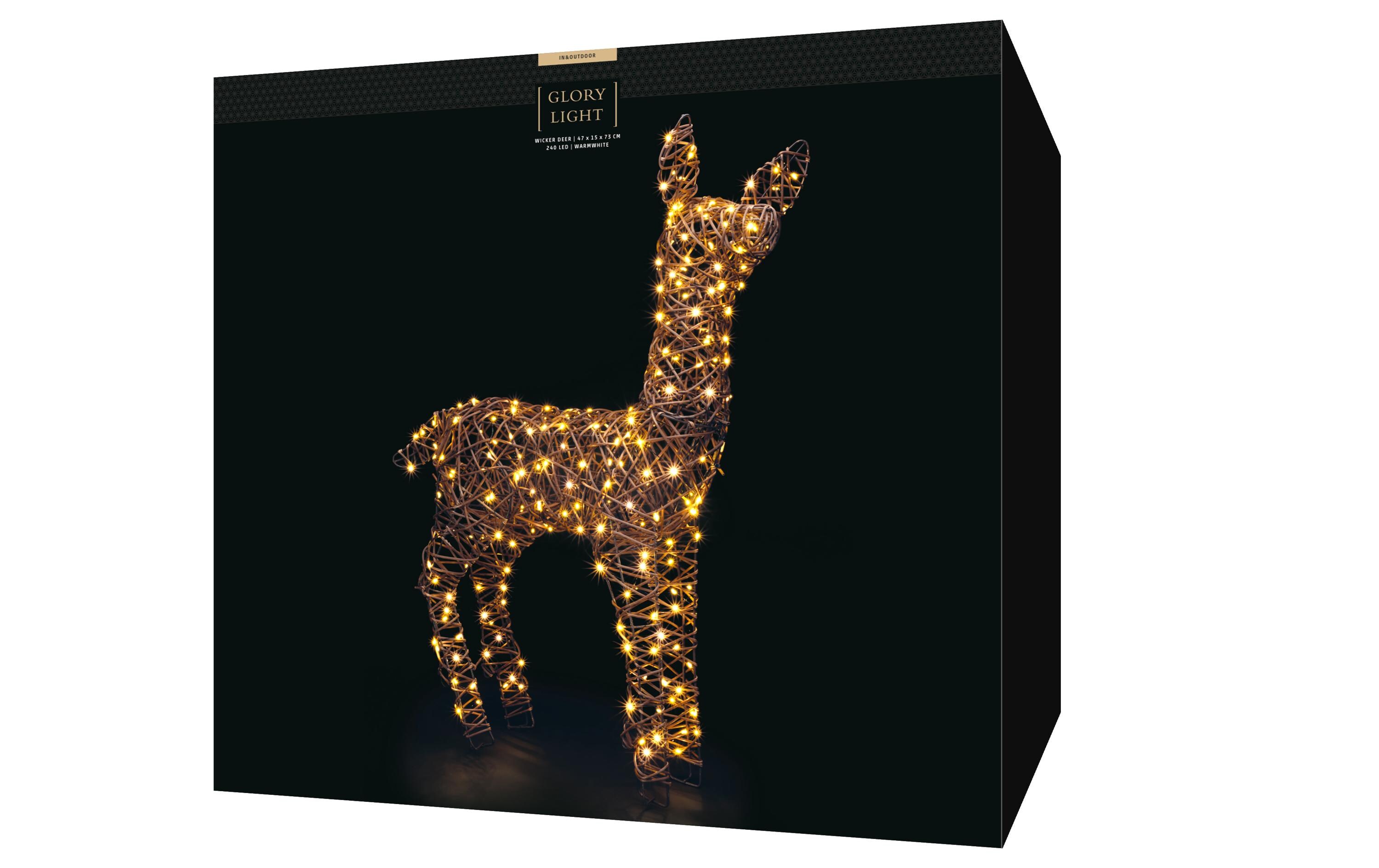 Wicker deer, 74 WarmweissLED Dekoration