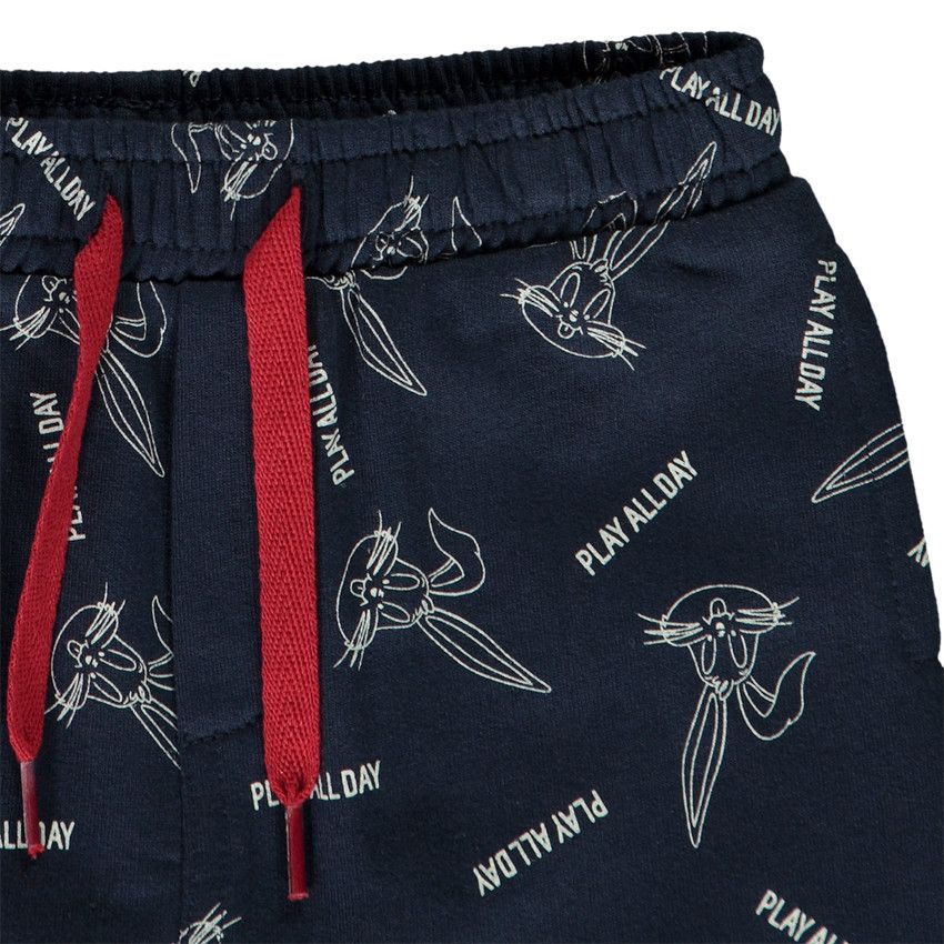 Bermuda en molleton imprimé Bugs Bunny Warner pour bébé garçon - Bleu marine