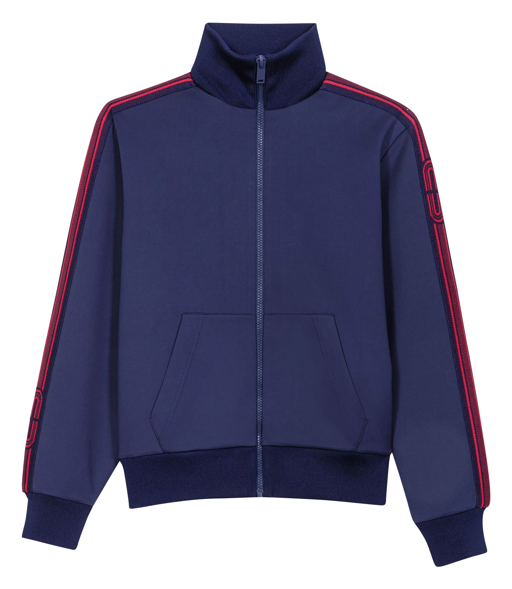 Sweat zippé à bandes | Bleu