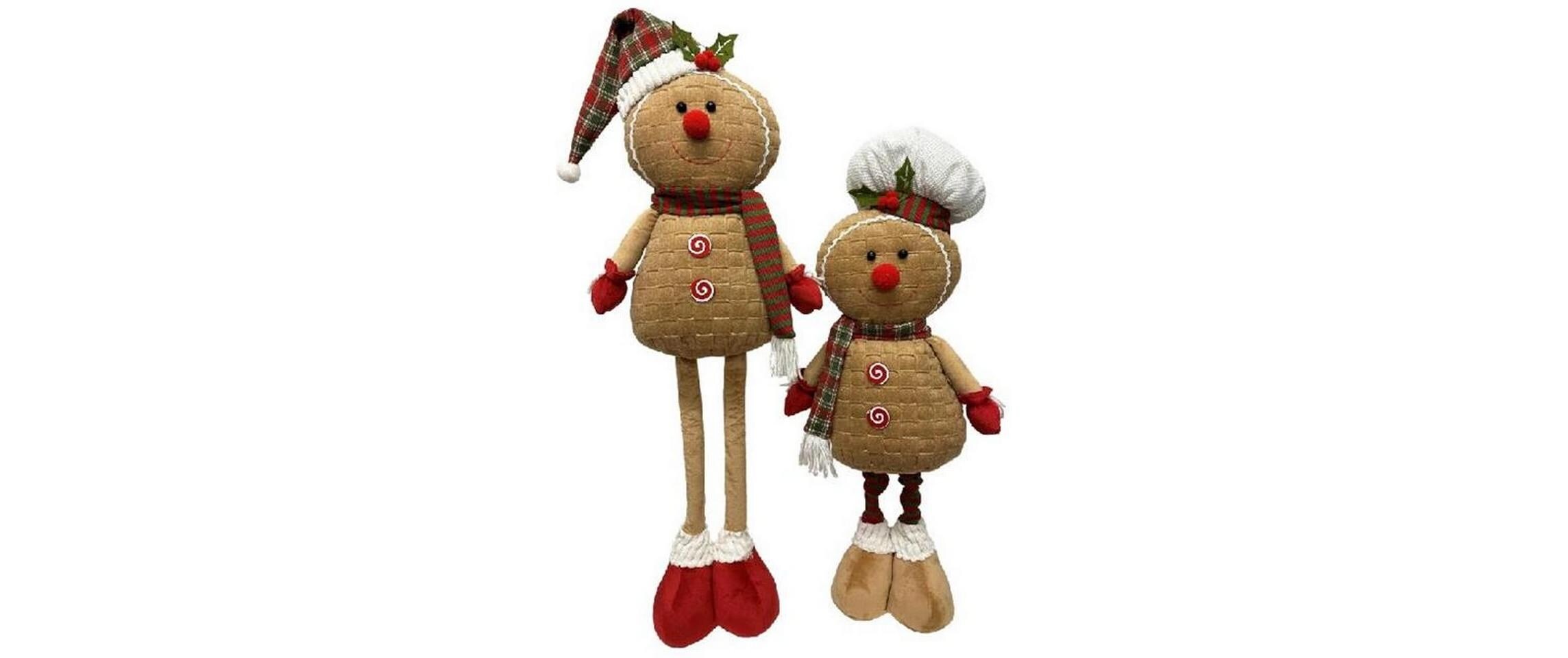 Weihnachtsfigur Lebkuchenmännchen ausziehbar 2er-SetDekofigur
