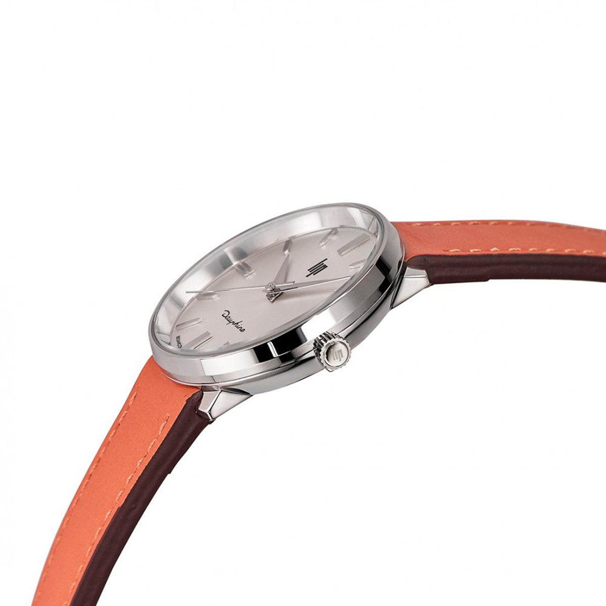 Montre Lip femme acier cuir marron orangé