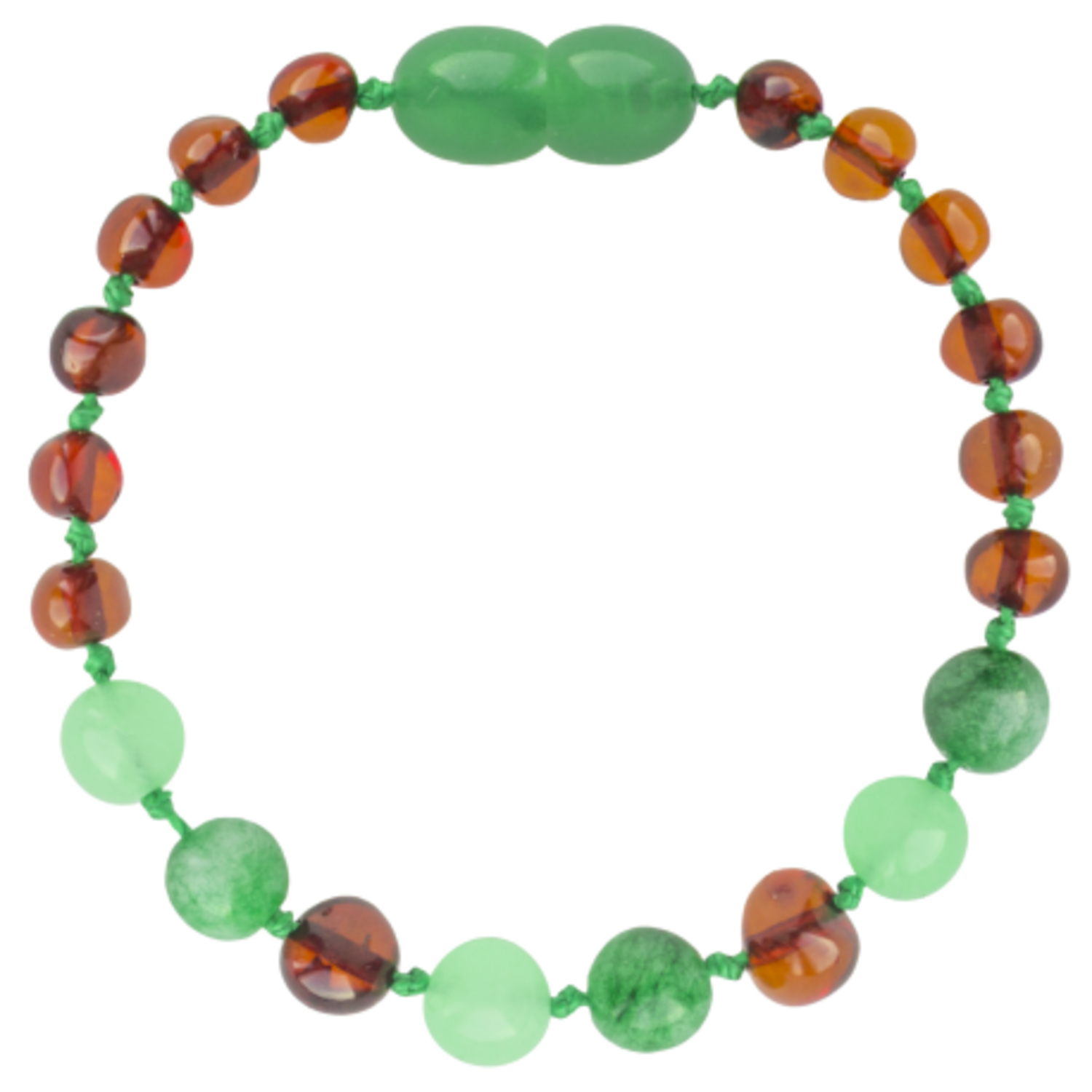 Barnsteen | Armband | Glimmend | Green mix | 14 cm