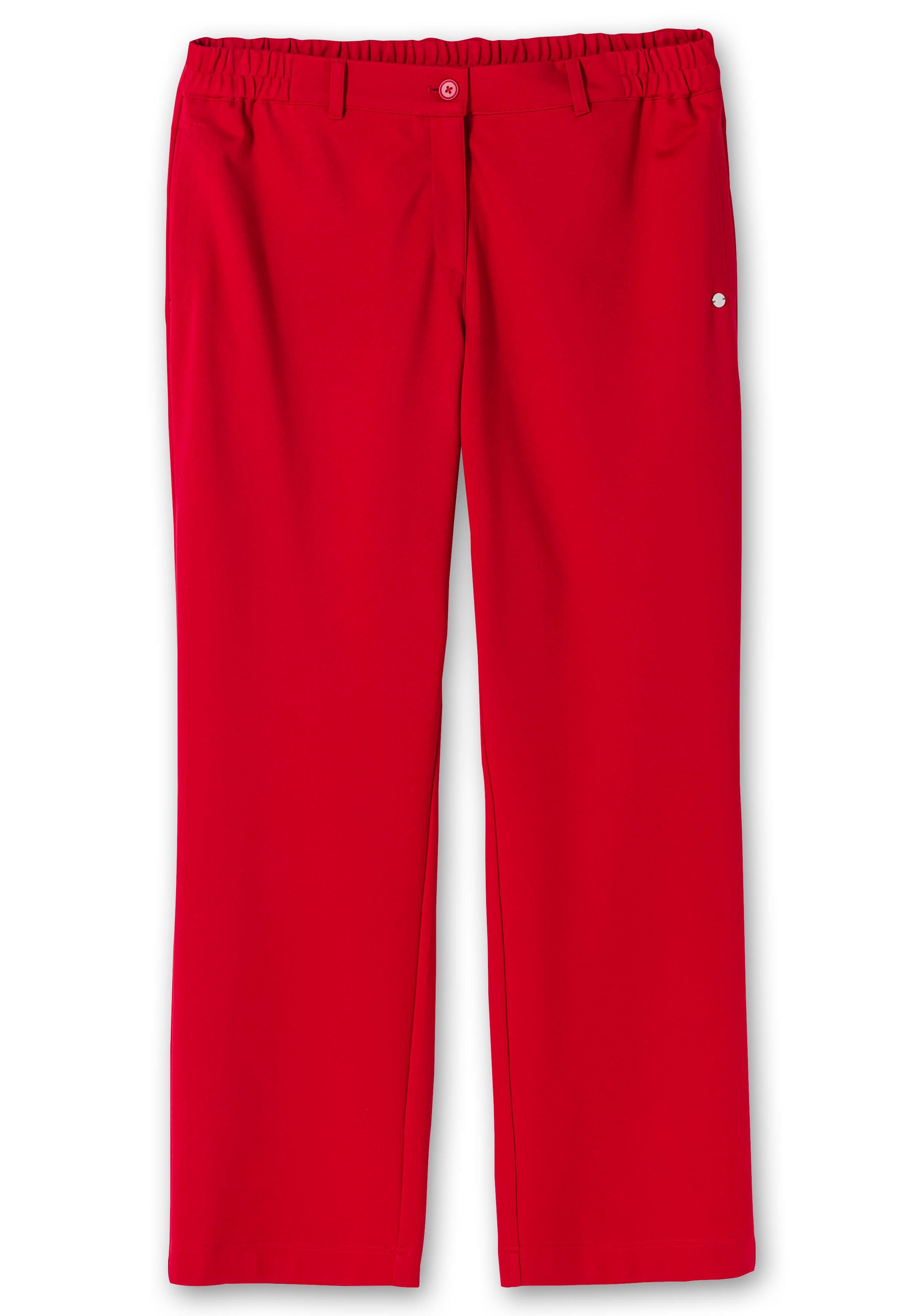 Gerade Hose aus Milano-Ripp, mit Stretchbund