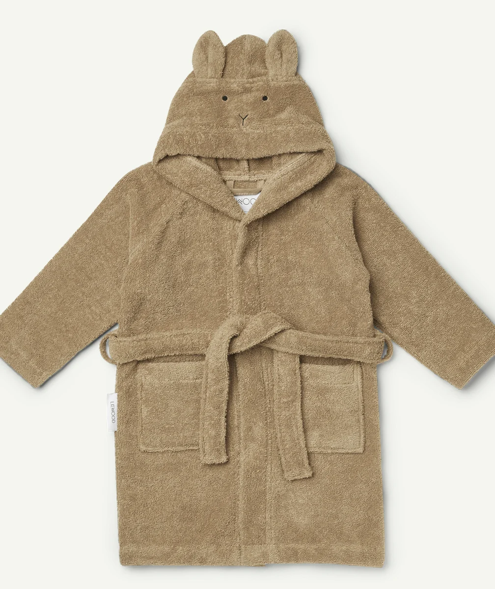 LIEWOODPEIGNOIR LAPIN LILY MARRON EN COTON BIO